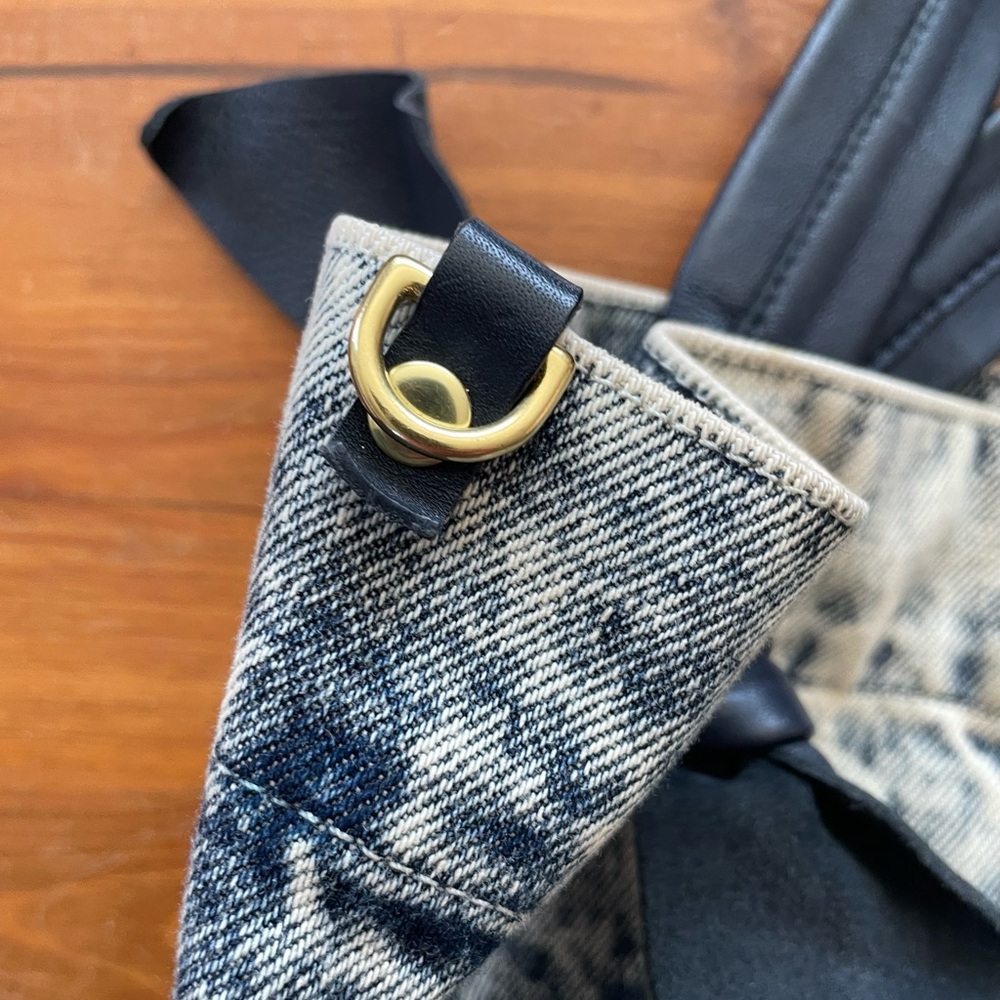 Clare V. Denim Marine Tote and Brass Removable Strap Bundle - Picture 11 of 15